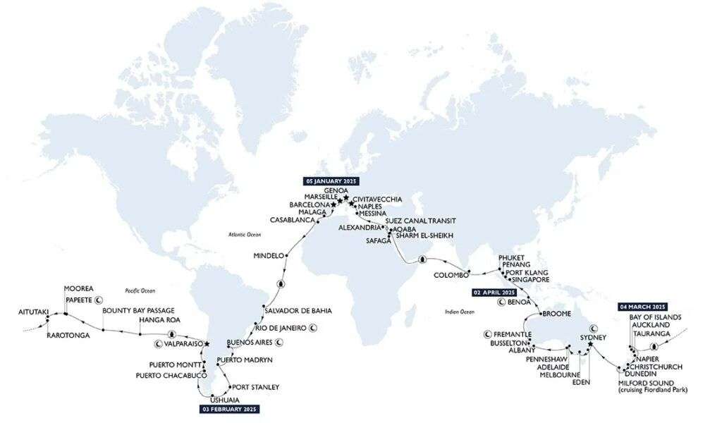 Itinéraires tour du monde 2025