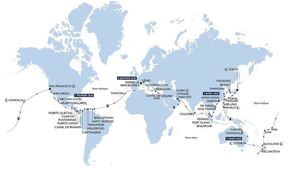 Itineraire tour du monde 2026