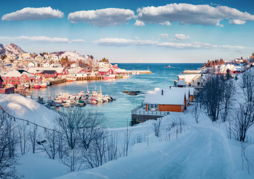 Scandinavie paysage hiver